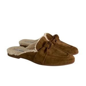 Steve Madden Chart Suede Knot Detail Flat Mules sz 9